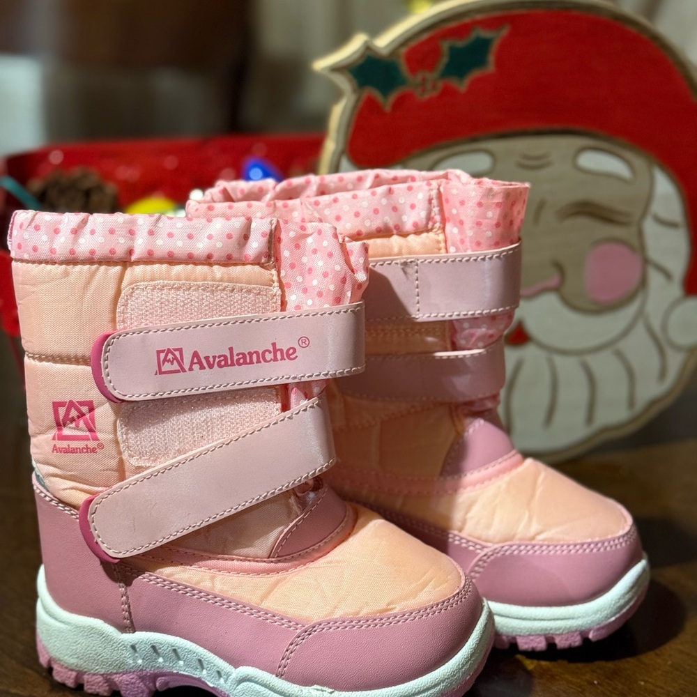 Avalanche Kids Pink and Peach Snow Boots